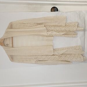 Margaret O'leary Ivory Knitted Open Cardigan size‎ M